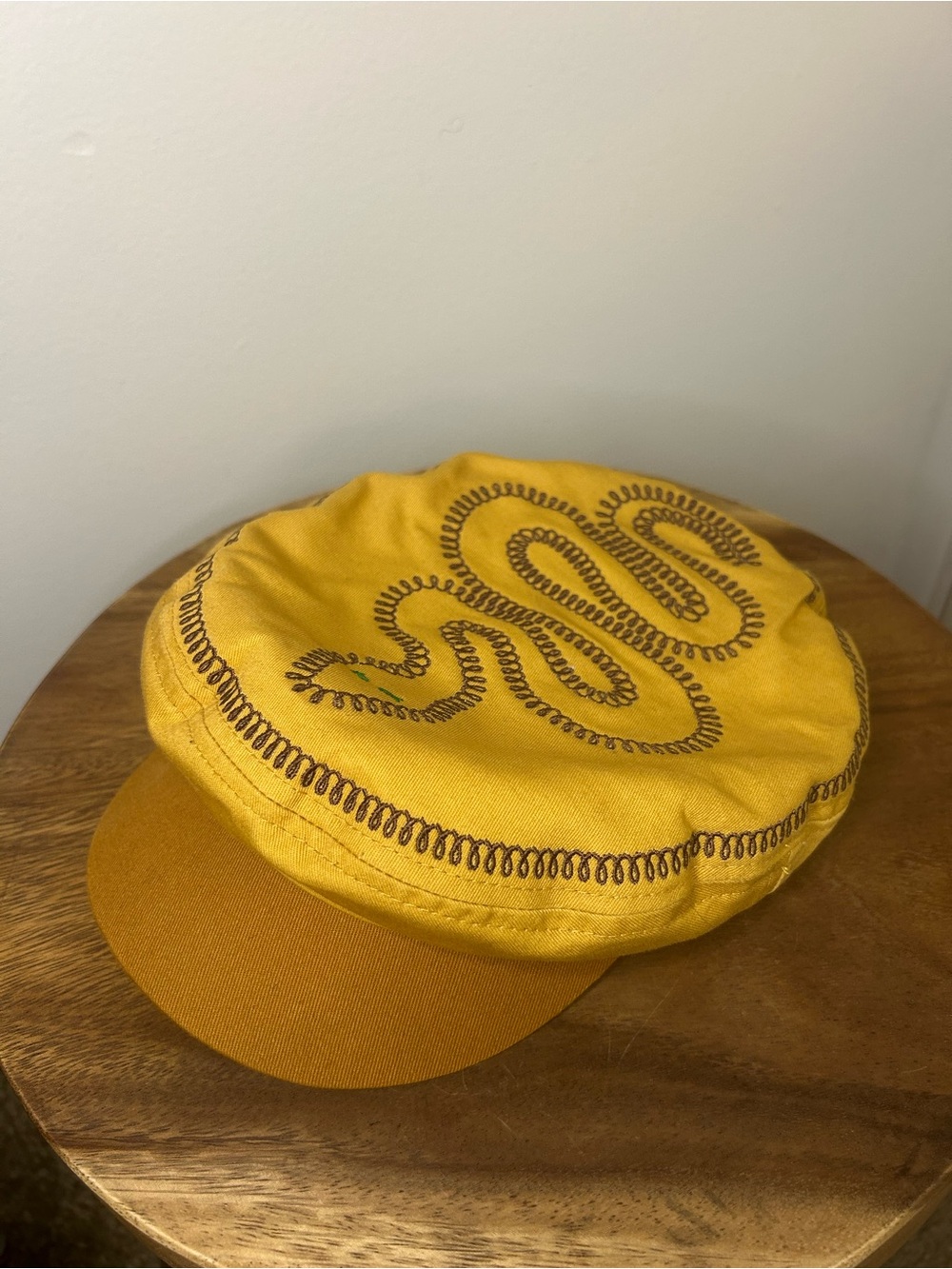 Brixton Yellow Embroidered Serpent Cotton Cap